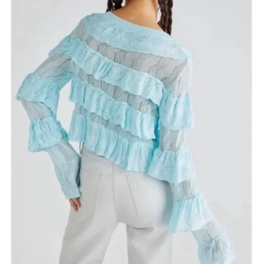 NWOT Free People Ruffle Cardigan